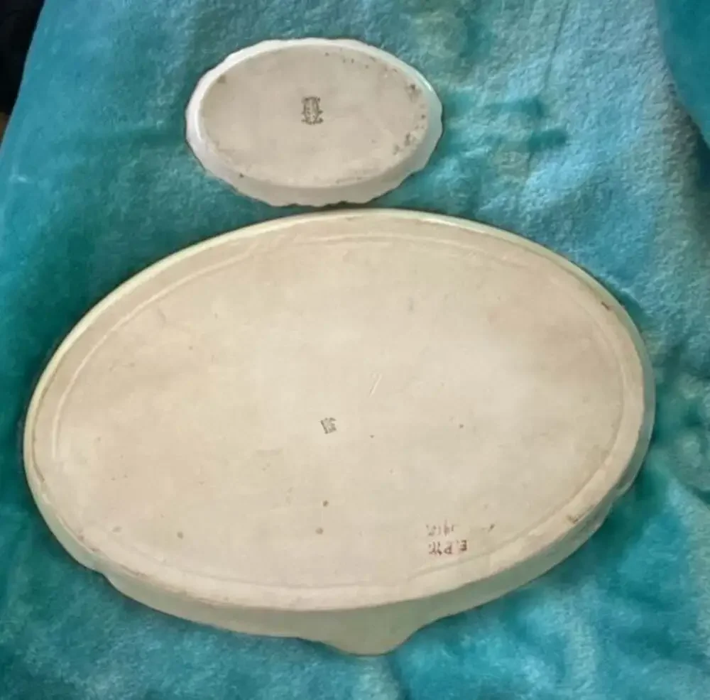 Antique Limoges W.G. & Co Hand-Painted Floral Vanity Tray and Small Dish Set